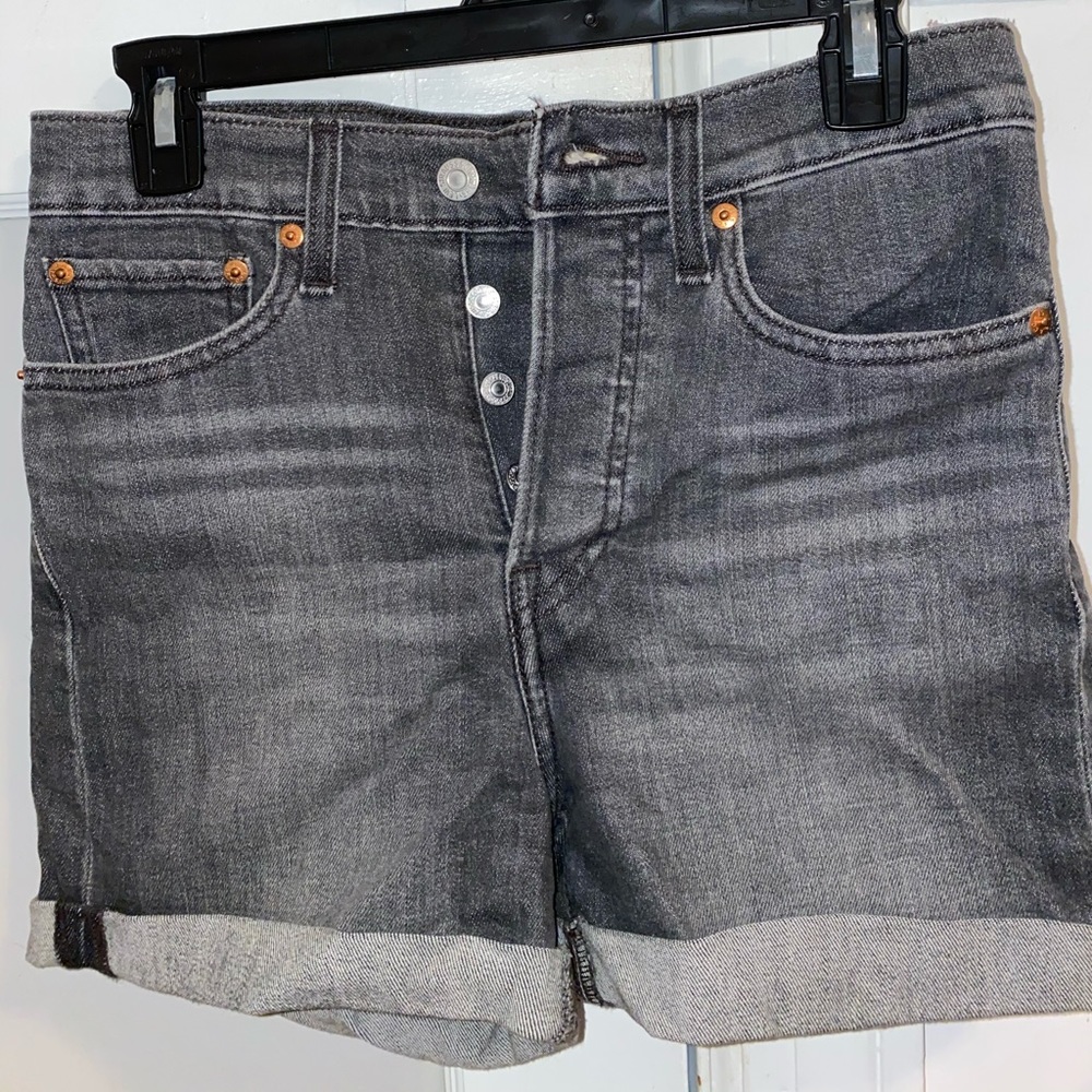 Black Wash Levi Wedgie Shorts